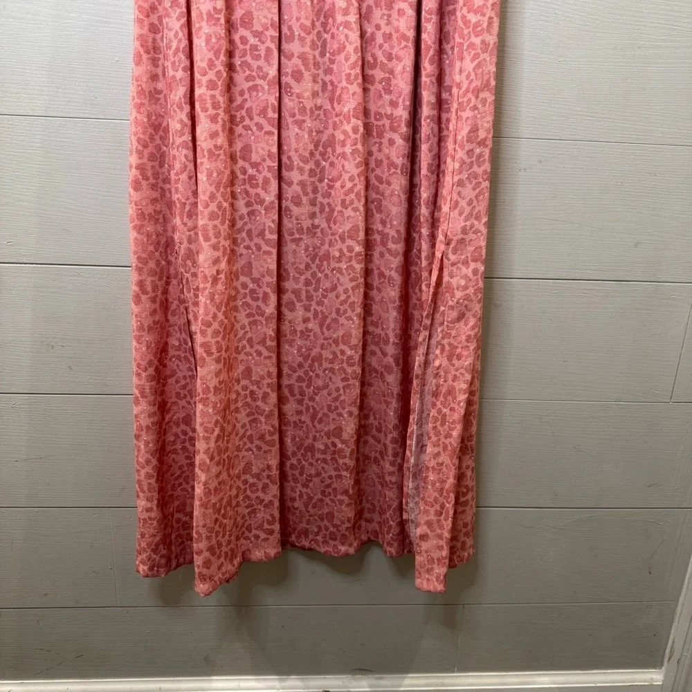 Nine West Pink and White Pleated Maxi Sundress Size Small